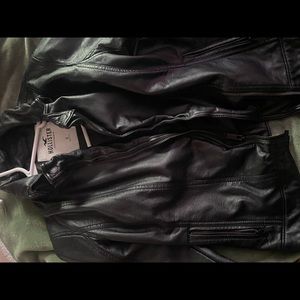 Black leather jacket